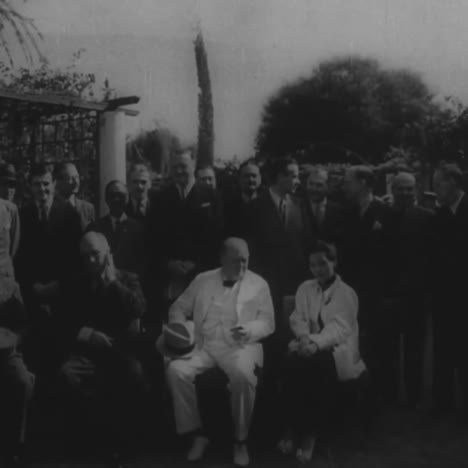 us president franklin roosevelt appears with winston churchill joseph stalin and chaing kai shek in cairo during world war two