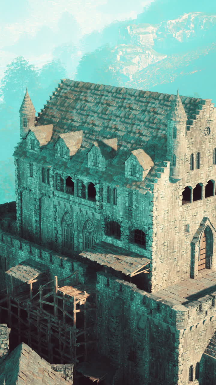 antiguo castillo en construcción