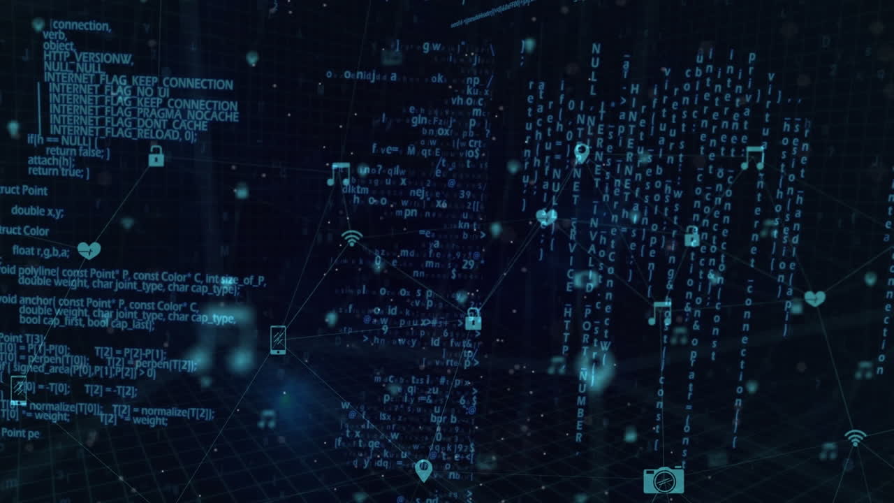 Digital icons against data processing