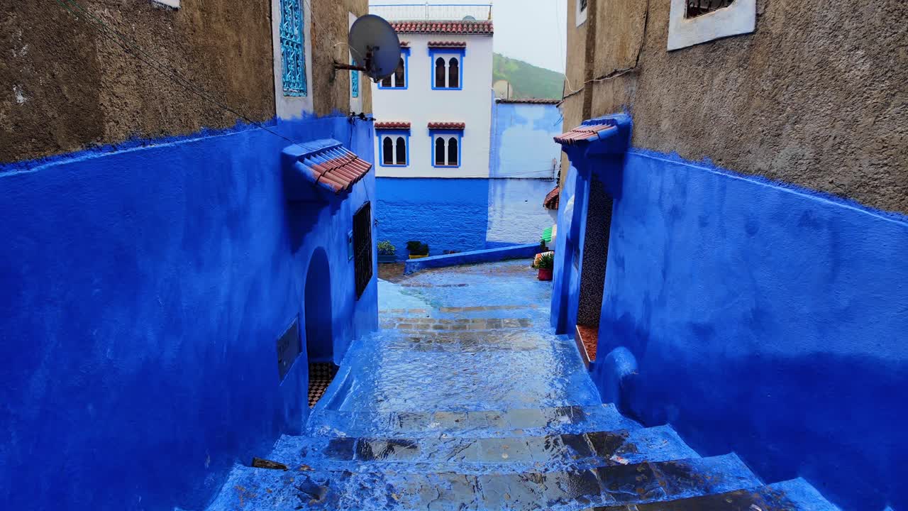 Chefchaouen City in Morocco blue touristic town in North Africa