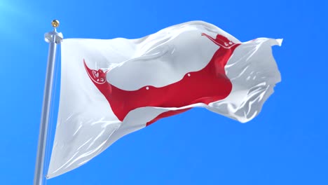 파스터 아일랜드의 발이 바람에 흔들리고 푸른 하늘이 느리고 루프로