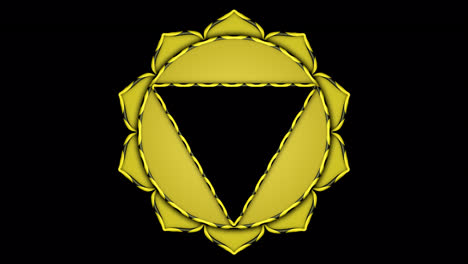 radiant high-quality animated solar plexus chakra with alpha channel. perfect for energy and empowerment visuals.
