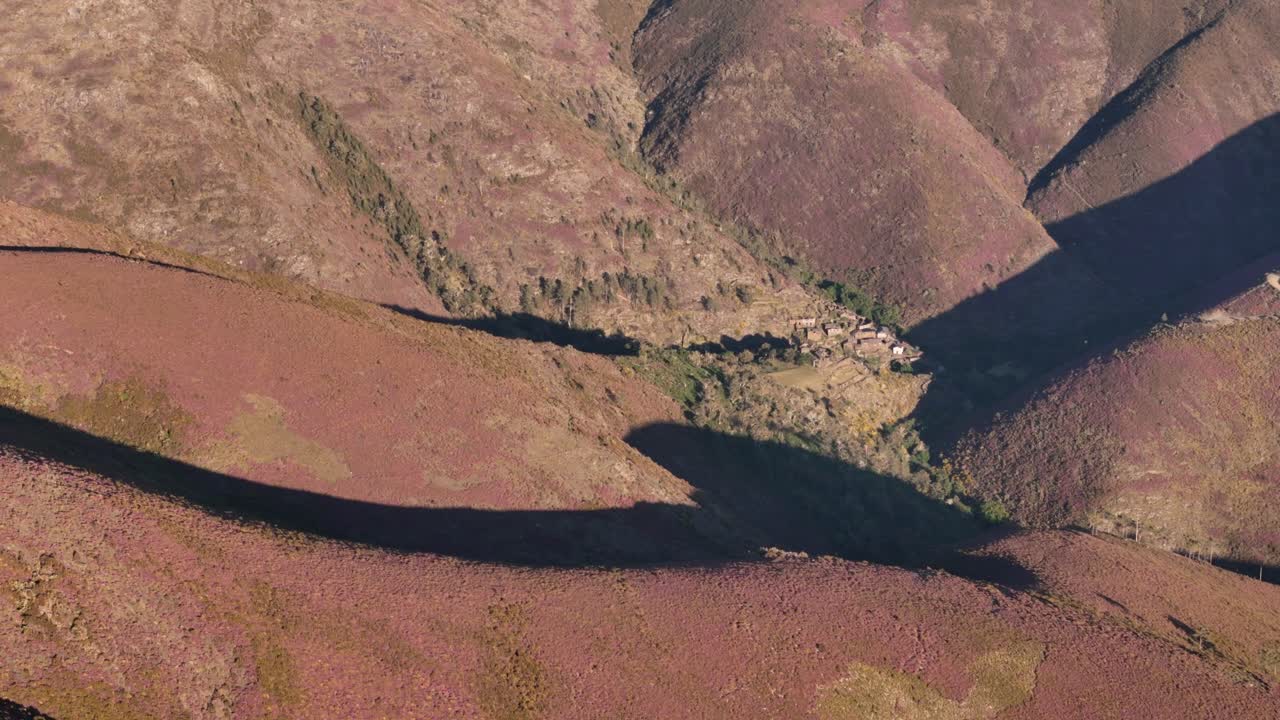 Drave, a famous village in North of Portugal. Seen at sunset in the magical mountains of Arada and Freita