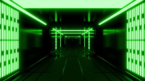 futuristic green lit tunnel