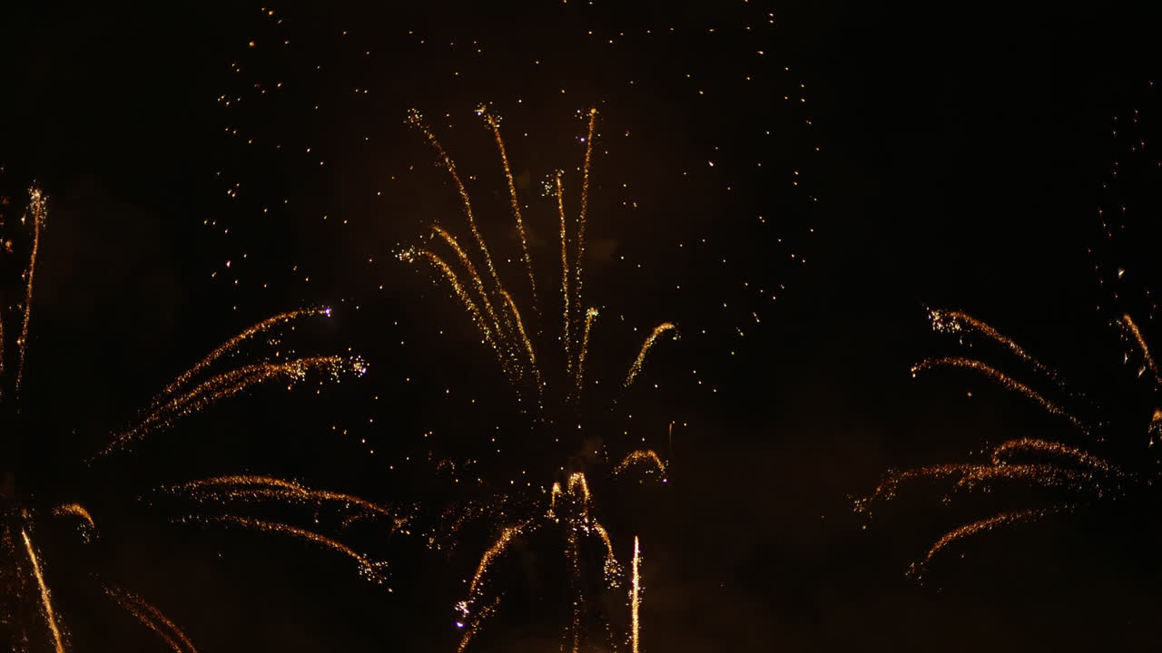 Fireworks on the sky at the Cannes Fireworks Festival at night