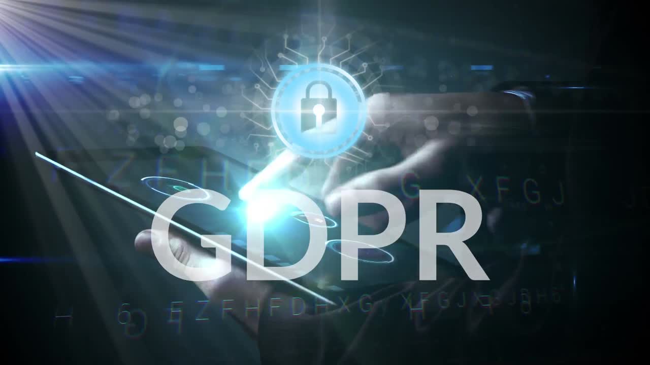 Businessman using tablet video