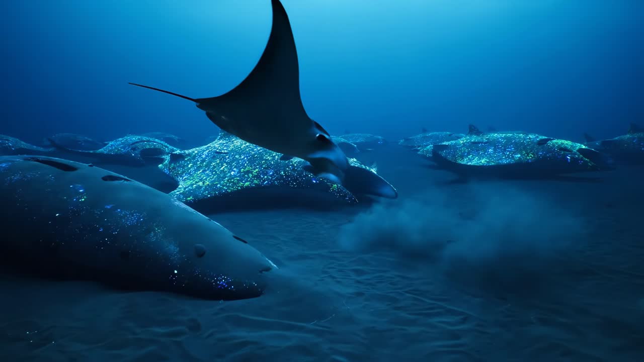 Manta Rays in the Ocean
