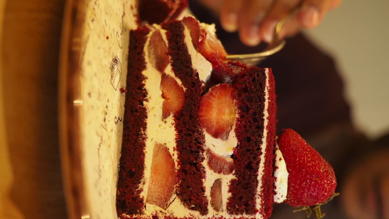 Red Velvet Cake with Strawberries