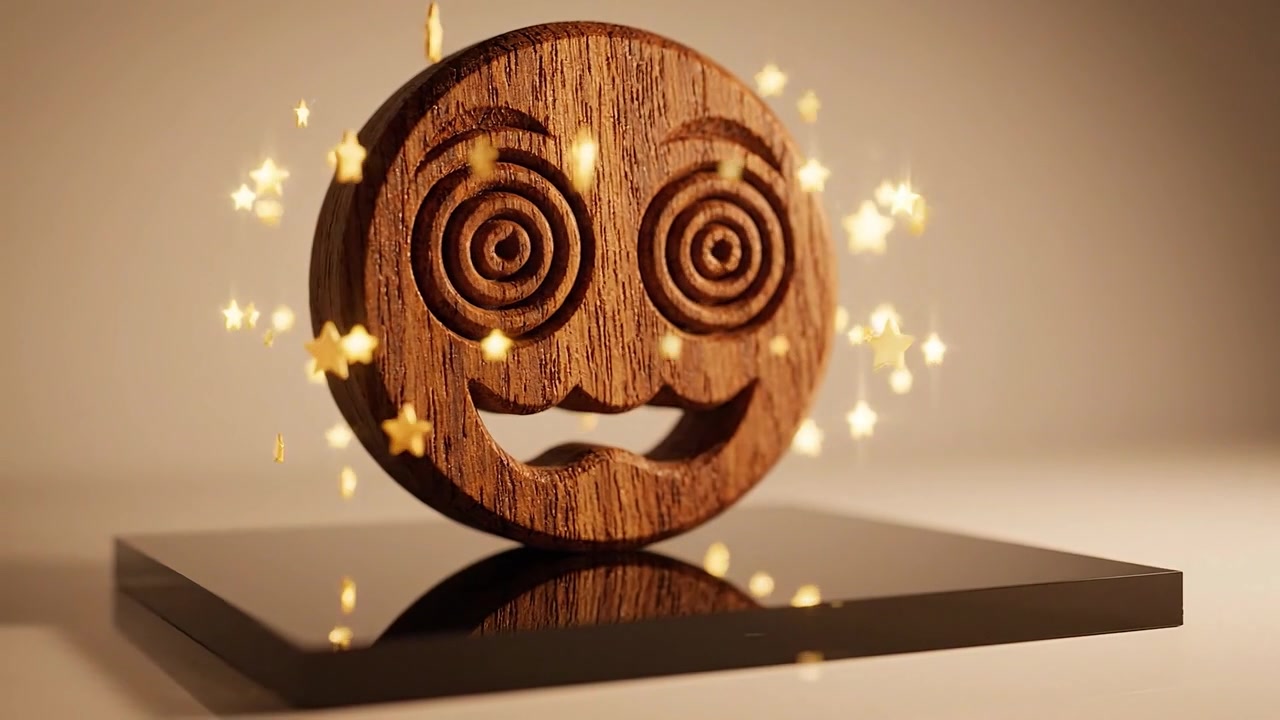 A Whimsical Wooden Smiley Face Sparkling with Stars, Capturing Joy and Imagination Through Creative Design and Expertise in Craftsmanship