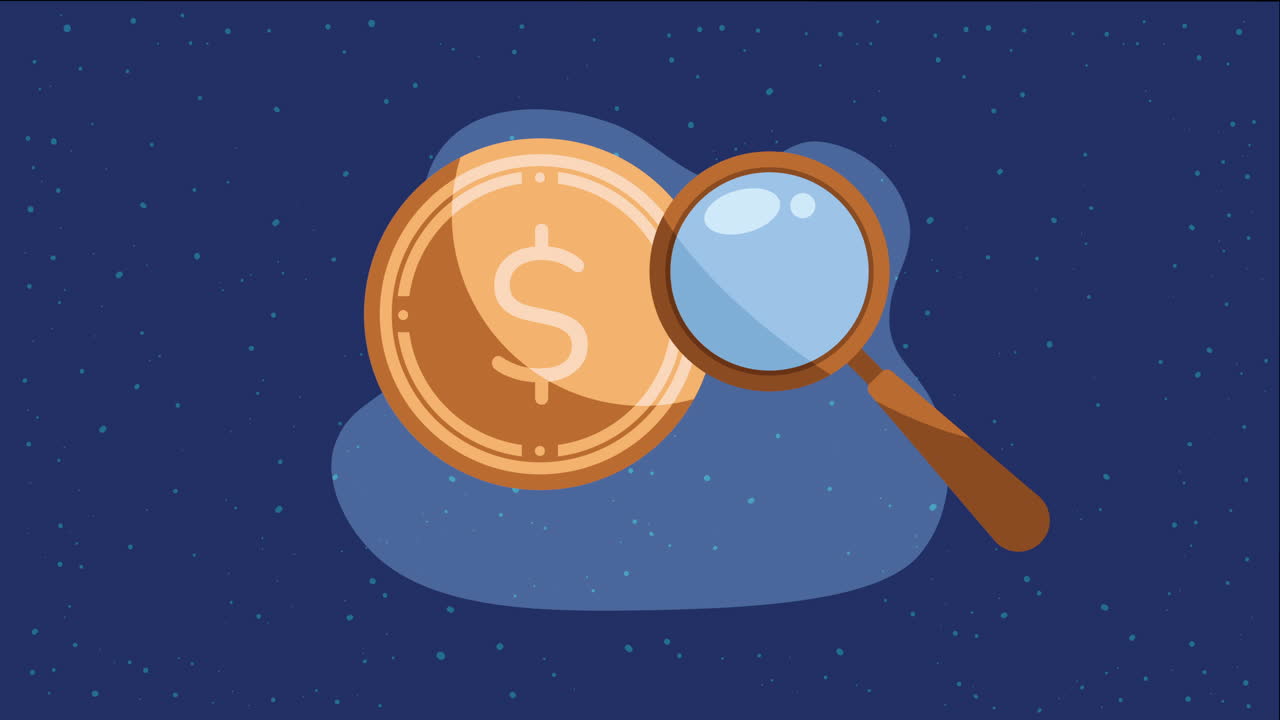 moneda dinero dólar con animación de lúpula