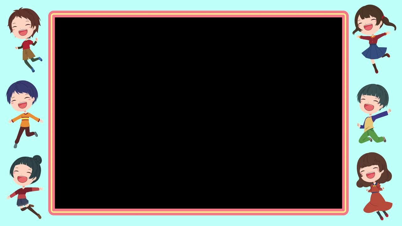 아이들의 일러스트레이션이 흔들리는 프레임 재료