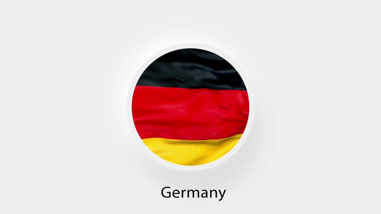 Loop circolare della bandiera tedesca. Bandiera nazionale animata della Germania. Bandiera tedesca realistica che sventola. 4K