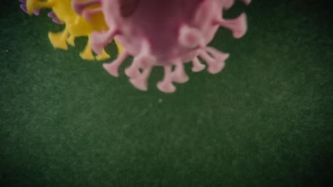 un macro de la molécula del virus del microscopio de la pandemia de la covid-19.