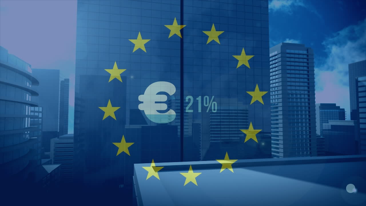 유럽 연합  ⁇ 발과 도시 풍경 지도의 애니메이션