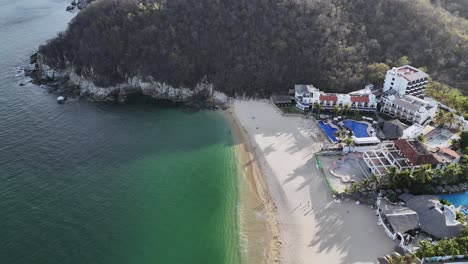 birds eye view of chahue beach, huatulco, oaxaca, mexico