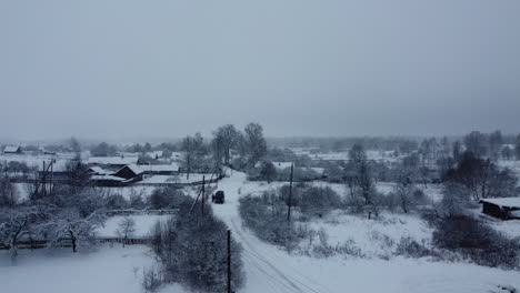 snowy winter village landscape