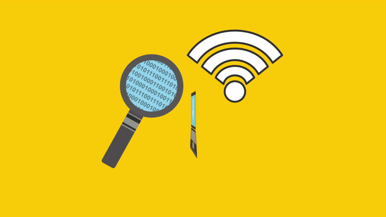 descarga de portátil con código binario ampliado y wi-fi