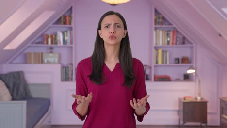 Serious-Indian-woman-talking-to-the-camera