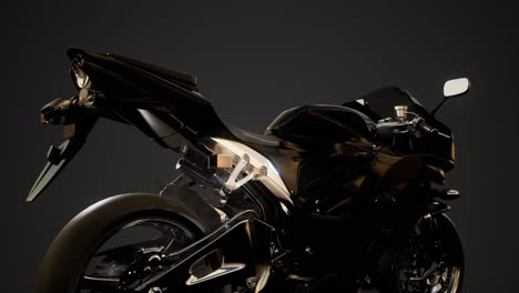 moto sport bike in dark studio with bright lights