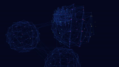 complex 3d model of interconnected lines and dots creating a network structure