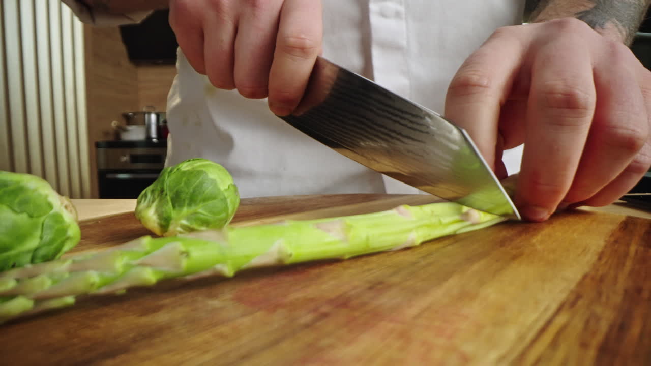 Preparing fresh vegetables in the kitchen