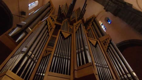 beautiful organ of the saint nicolas church in la roche en ardenne, ardennes, belgium, europe, 4k, 50fps