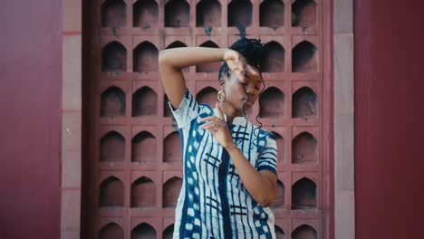 stylish african woman in traditional dress