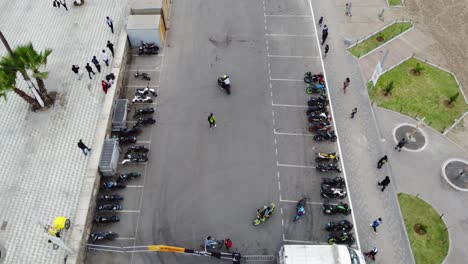 drone video of a motorcycle competition