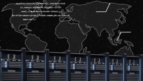 Animación-Del-Mapa-Mundial-Y-Procesamiento-De-Datos-A-Través-De-Servidores-Informáticos