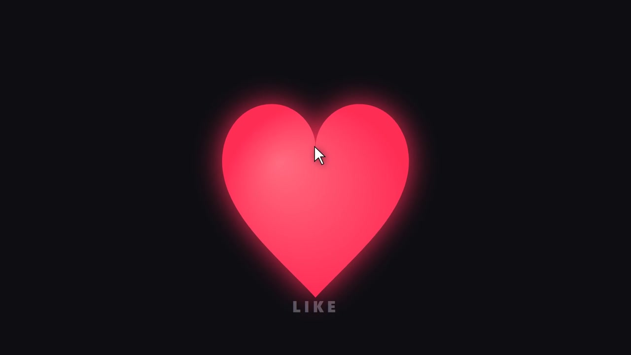 Digital Heart Icon Changing Color on Dark Background