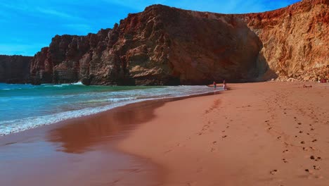 panorama view of tonel beach in cape sagres, algarve, portugal