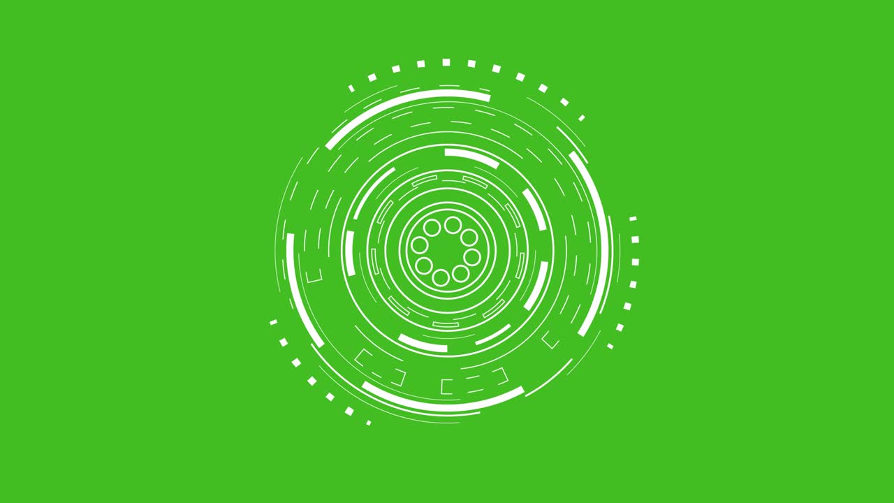 pantalla blanca futurista aislada en fondo de pantalla verde clave de croma. innovación moderna en el ciberespacio. concepto de tecnología de realidad virtual. 4k