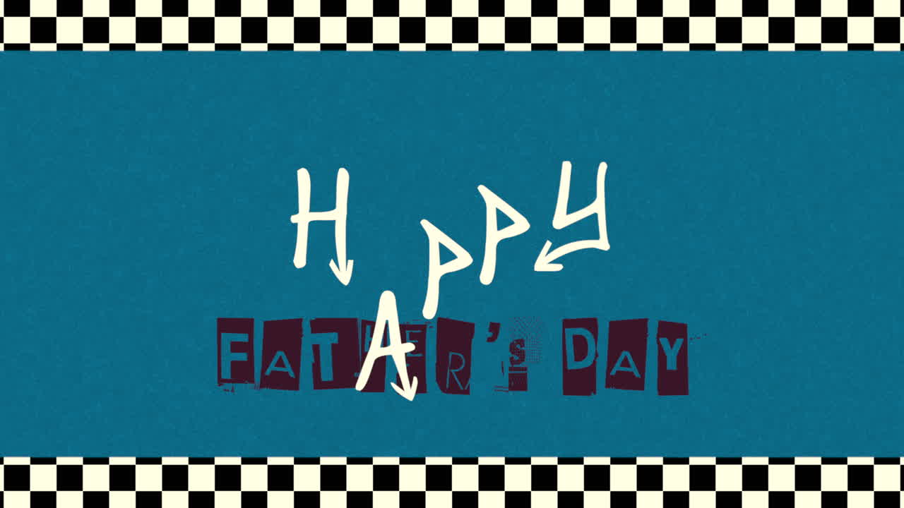 animation text fars dag på blå hipster och grunge bakgrund med buller