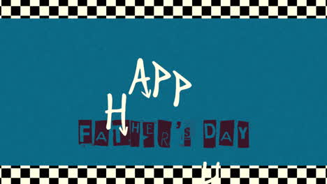 Animación-Texto-Día-Del-Padre-Sobre-Fondo-Azul-Hipster-Y-Grunge-Con-Ruido