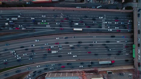 top-down view of rush hour traffic in atlanta