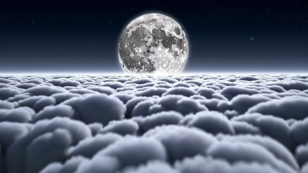 Full Moon Above a Cloud Sea