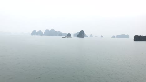 time lapse of boat cruising in ha long bay in vietnam