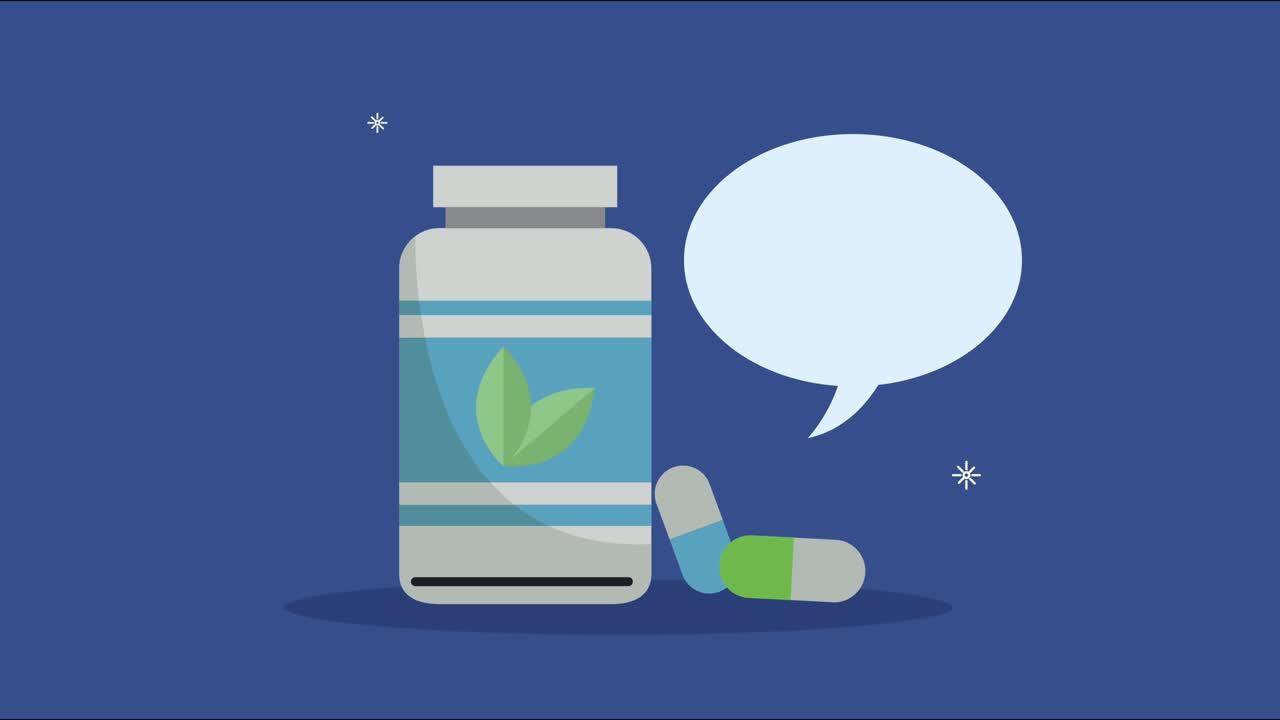 naturopathic medicine bottle with speech bubble