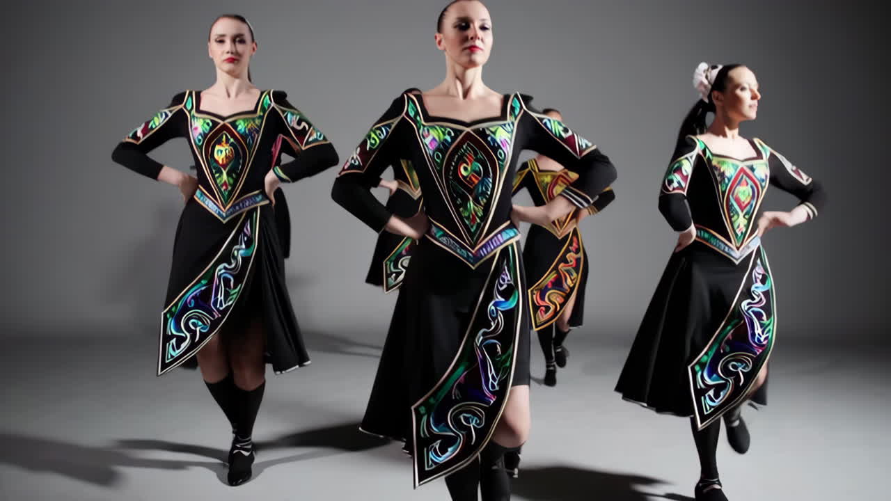 Group of Women Performing Irish Step Dance
