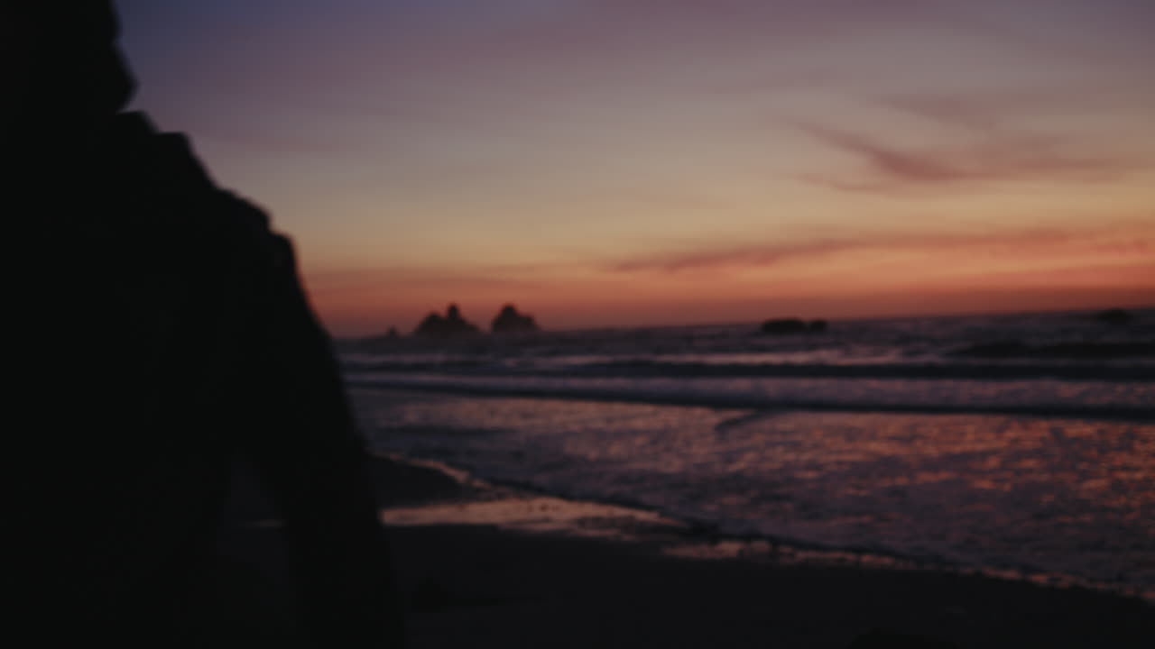 Silhouette of Photographer at Sunset Beach