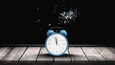 alarm clock with animated fireworks