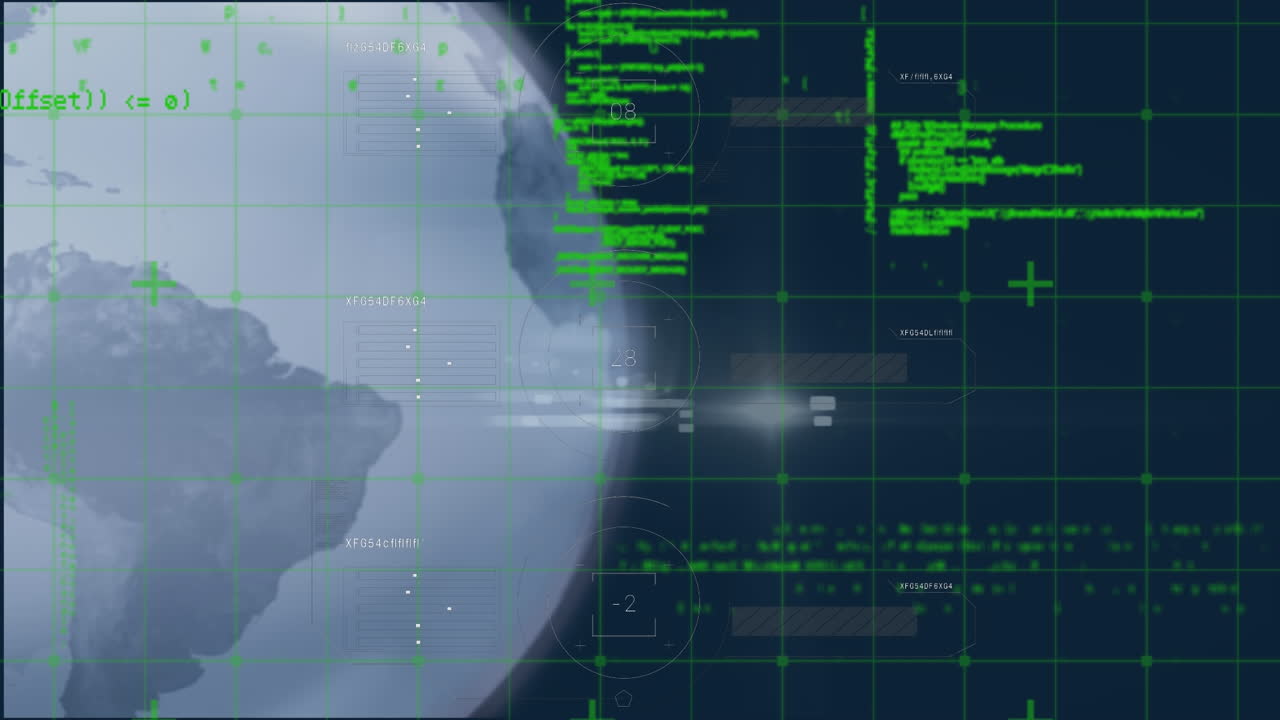 animación del procesamiento de datos digitales en todo el mundo