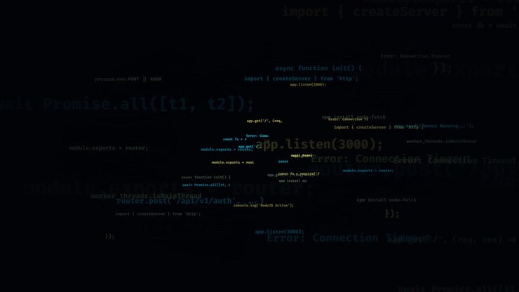 Abstract Background of Floating Computer Programming Code