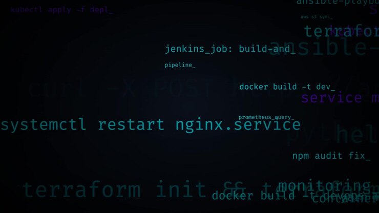 Software Development Code Scrolling on Dark Screen