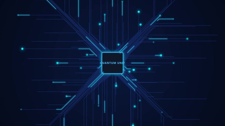 Chip processore quantistico digitale con linee di flusso dati luminose