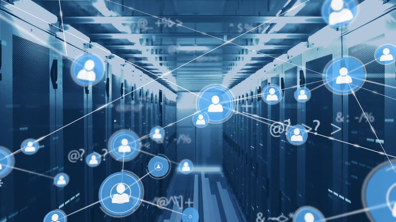 Animation of network of connections over computer servers