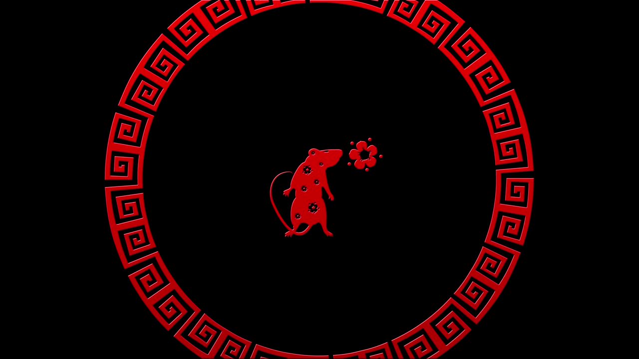 금,, 불꽃놀이, 반이는 별과 함께 빨간 중국 새해 배경 3d 렌더링 루프 4k 마법의 행복한 새해 애니메이션