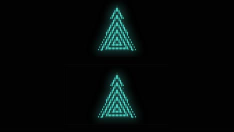 pulsing neon green christmas trees pattern in rows 5