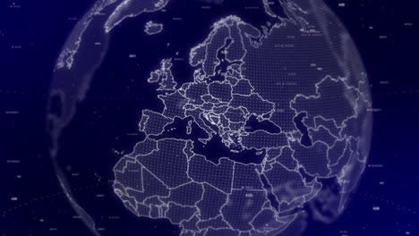 un fondo de video cinematográfico muestra un globo digital girando, haciendo zoom en el país de croacia