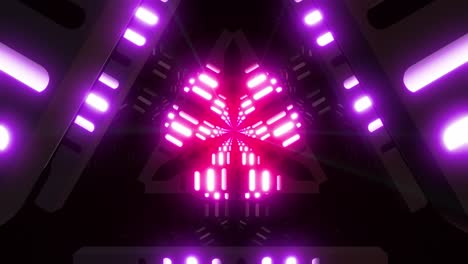 neon pink tunnel with geometric patterns